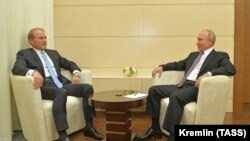 Виктор Медведчук и Владимир Путин встречаются в Ново-Огареве 6 октября 2020 года