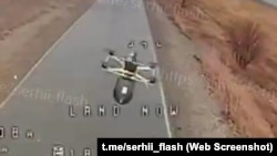 A Russian fiber-optic drone in action