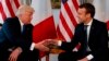 Președintele Donald Trump, cu omologul său francez Emmanuel Macron la Bruxelles în mai 2017