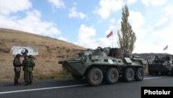 Negotiations with the Azerbaijani side on the reopening of the road were reportedly conducted by Russian border guards deployed in the area as part of a peace accord. (file photo)