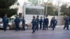 Polisiýanyň Ýol Gözegçilik Gullugynyň işgärleri. Aşgabat