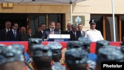 Премьер-министр Никол Пашинян выступает на мероприятии, посвященном 27-летию формирования войск Полиции РА, Ереван, 21 июня 2019 г.